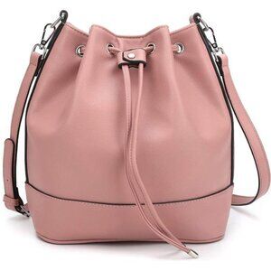Bucket Bags and Drawstring with 2 Shoulder Straps Pink
